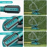 Garden Sprinkler 360° 3 Arm Rotating, 31-48 ft Reach view 4