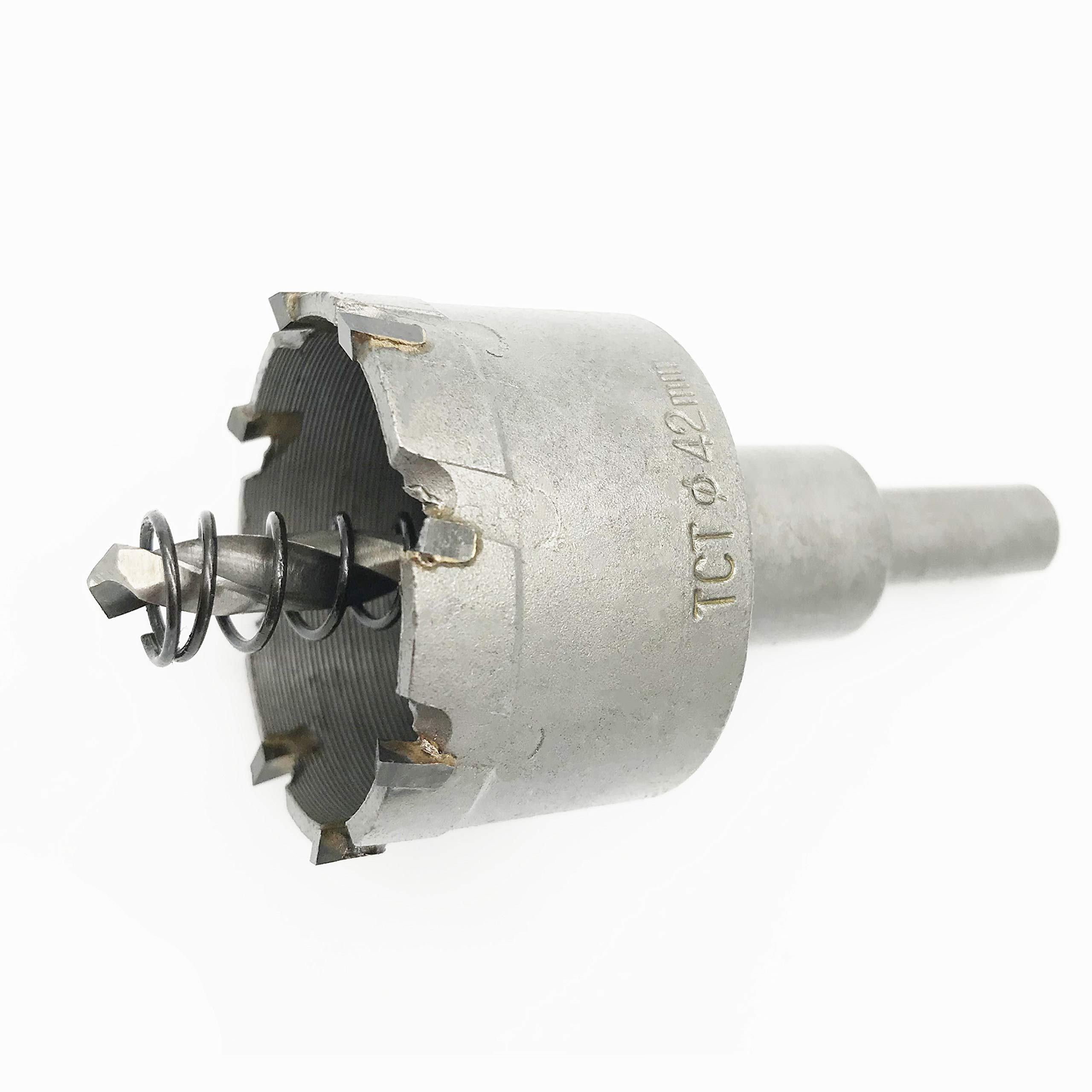 42mm HSS Tungsten Carbide Hole Saw, TCT Cutter Drill Bit for Metal Stainless Steel Wood Aluminum