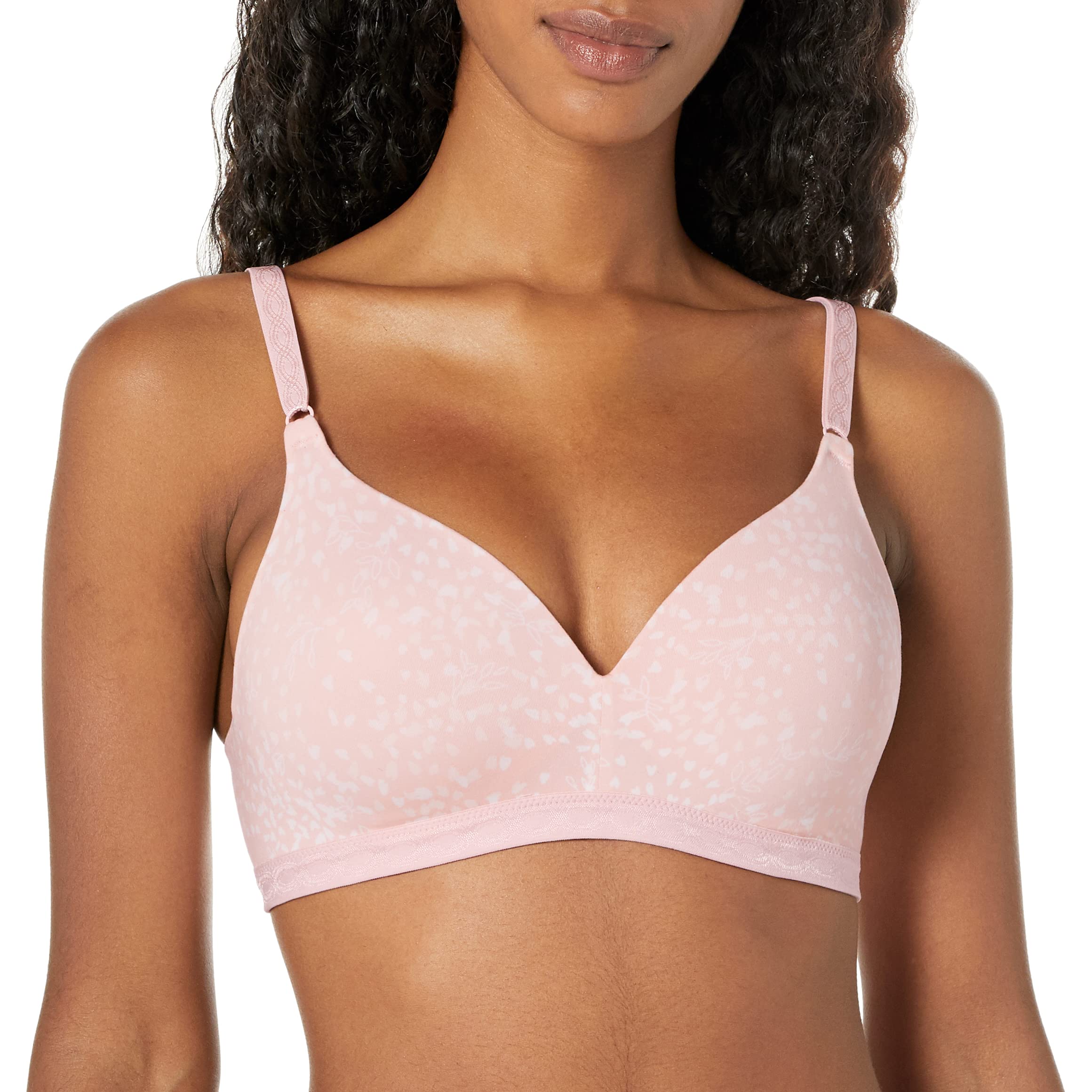 Photo 1 of Warner's Women's Plus Cloud 9 Super Soft Wireless Lightly Lined Comfort Bra 1269, Blush Petals Print, 38C
