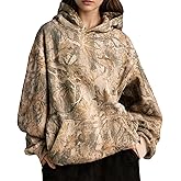 Anoumcy Camo Hoodie Womens Maple Leaf Fleece Hooded Sweatshirt Oversized Camouflage Hoodies For Women Trendy