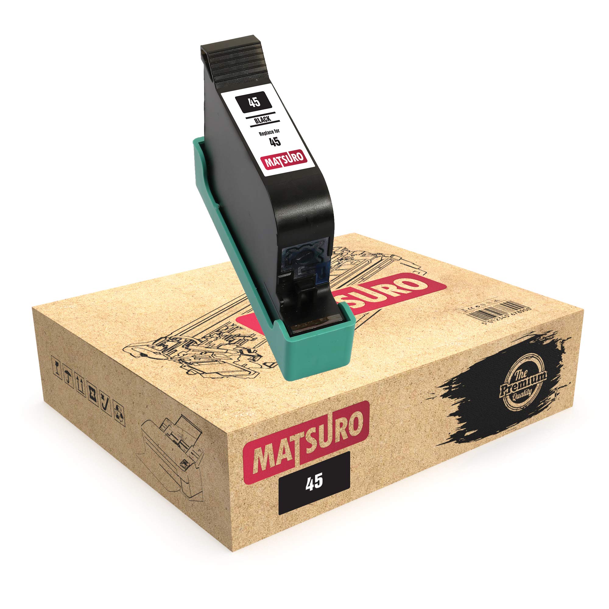 Matsuro Original | Compatible Remanufactured Ink Cartridge Replacement for HP 45 (1 BLACK)