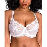 HSIA Minimizer Bra for Women - Plus Size Full Coverage Lace Bra with Underwire, Non Padded