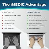 iMedic Arthritis Gloves Large Cream Fingerless Hand Compression view 4