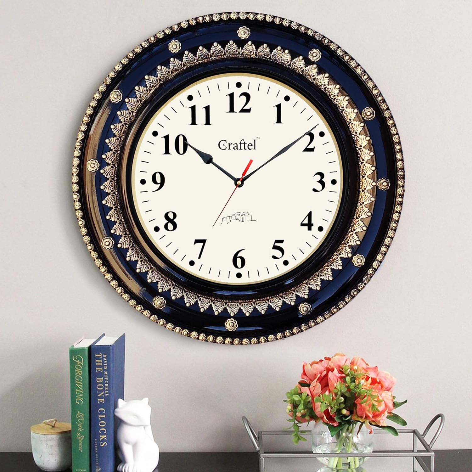 Buy Craftel Brass Silent Wall Clock (Gold_18 Inch X 18 Inch) Online at