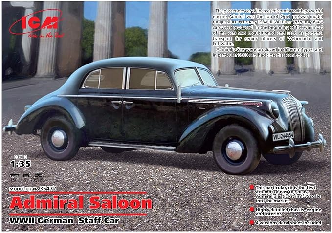 Icm Models Admiral Saloon Wwii German Staff Car Kit