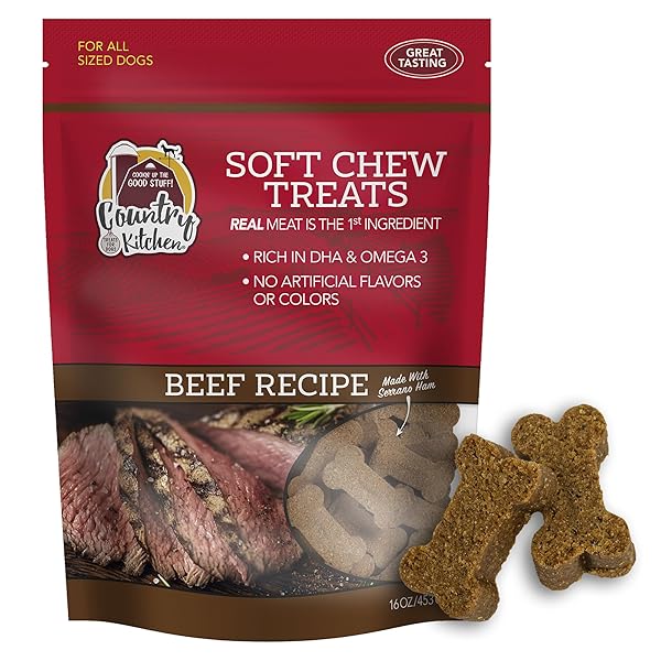 COUNTRY KITCHEN BEEF SOFT CHEW DOG TREATS, GREAT...