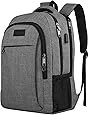 Travel Laptop Backpack,Business Anti Theft Slim Durable Laptops Backpack with USB Charging Port,Water Resistant College School Computer Bag for Women & Men Fits 15.6 Inch Laptop and Notebook - Grey
