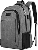 Travel Laptop Backpack,Business Anti Theft Slim Durable Laptops Backpack with USB Charging Port,Water Resistant College School Computer Bag for Women & Men Fits 15.6 Inch Laptop and Notebook - Grey