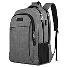 Travel Laptop Backpack,Business Anti Theft Slim Durable Laptops Backpack with USB Charging Port,Water Resistant College School Computer Bag for Women & Men Fits 15.6 Inch Laptop and Notebook - Grey