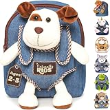 Naturally KIDS Toddler Backpack with Stuffed Animal Dog Plush Toy for Girls Boys