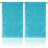 UHRMF 2pcs Mermaid Blue Hand Towels for Bathroom 100% Cotton Turquoise Coastal Beach Ocean Teal Hand Towel for Bathroom Kitchen Gift Hotel Spa Sport Housewarming Decor (Mermaid Blue, 2*Hand Towel)
