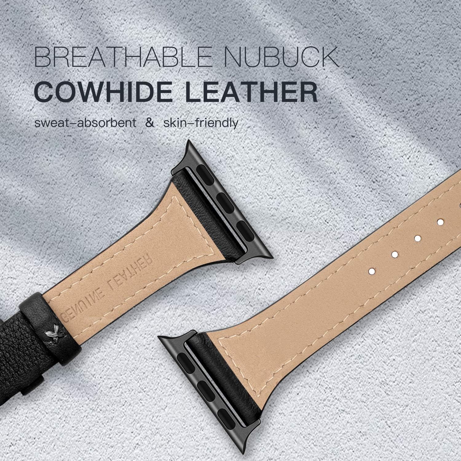 PARMPH Leather Band Compatible for iWatch 38mm 40mm 41mm 42mm(Series 10) - Image 4
