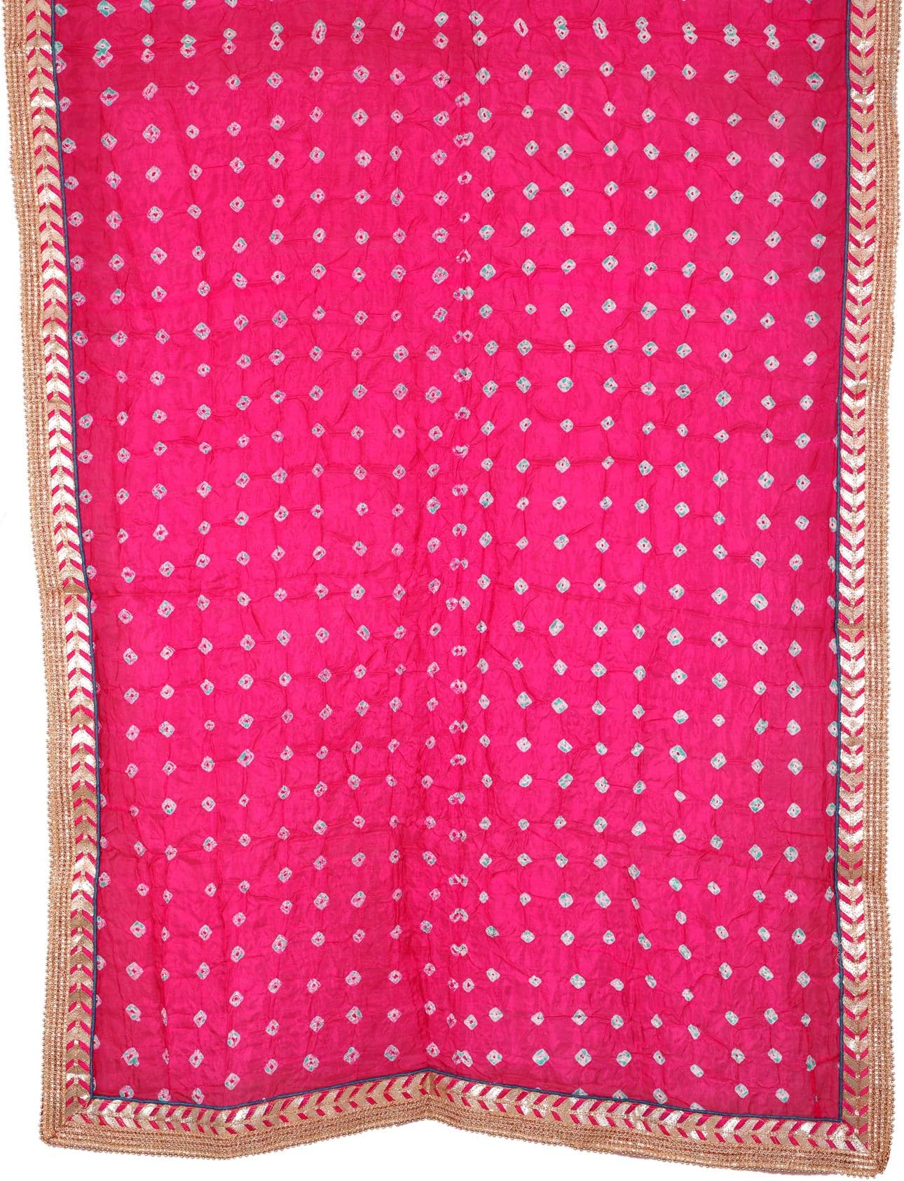 Indian Woman Art Silk Bandhej Gotta Patti Dupatta Wedding And Party wear Dupatta