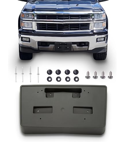 Front License Plate Bracket Cover For Chevy Silverado 1500 2014-2015 - Replacement With Screws - View #6