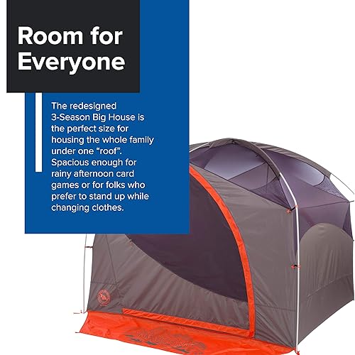 Big Agnes Unisex's Big House Tent, Orange/Taupe, Person in