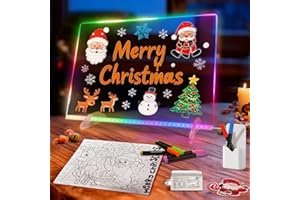 EKSPRINT Lumiboard Led Drawing Board with 8 Colors 6 Modes -13.7"X10" Led Note Board with Colors, Cosmody Led Drawing Board Includes Adapter, 7 Markers, Tracing Paper, Sketching Gifts for Kids/Girls/Teens