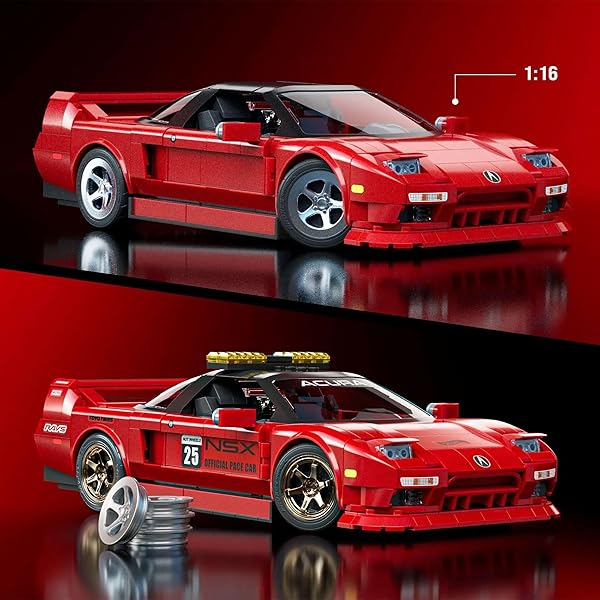 HOT WHEELS 1/16 HONDA ACURA NSX 1990 ASSEMBLY KIT, 876 PIECES, INCLUDES 1/64 MINI CAR, MATTEL [PARALLEL IMPORT]