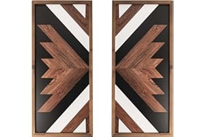 flangairy Aztec Wall Decor, Wood Western Wall Art, Southwestern Native American Boho Bathroom Bedroom Living Room rustic Home Decoration