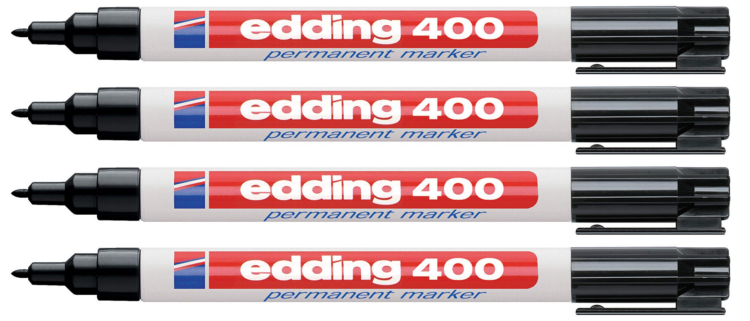 edding Permanent Marker Black 400-01 (Pack of 4)