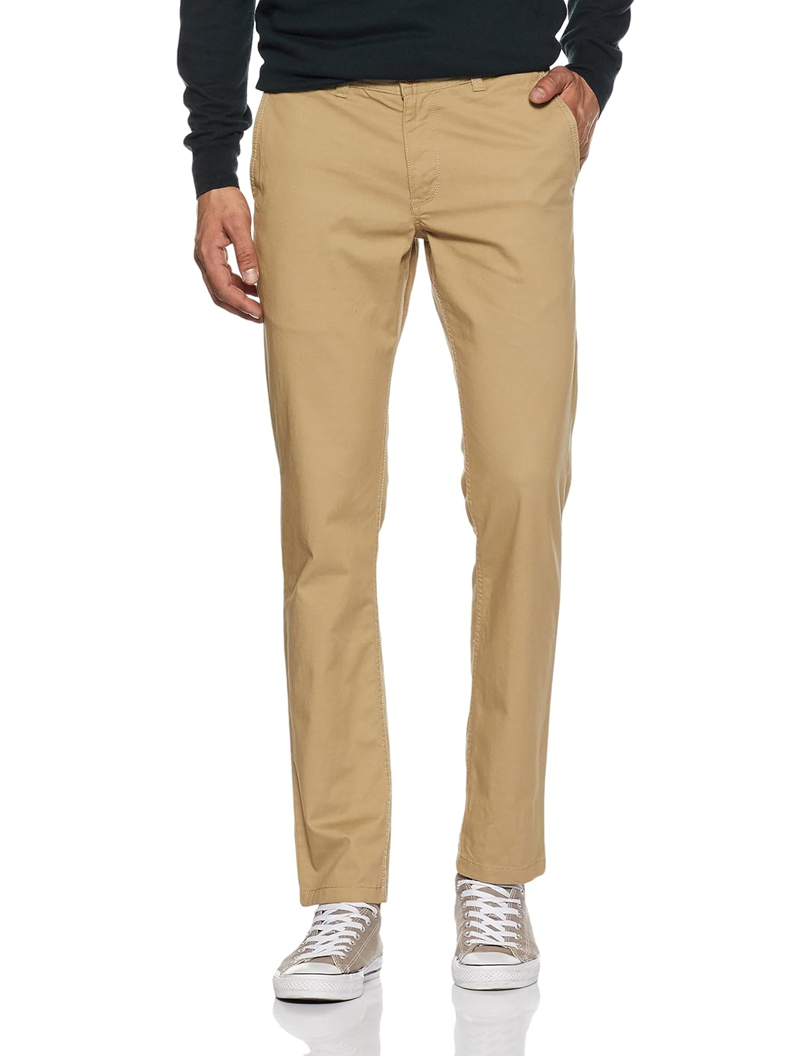 symbol amazon brand men's slim fit cotton casual trousers