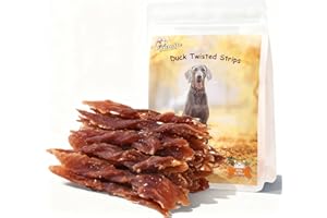Pawmate Duck Jerky Dog Treats, Natural Healthy Duck Twisted Strips with 1% Taurine, High Protain Low Fat Dog Training Rewards Treats for Small Medium Large Breeds, 10.6 oz
