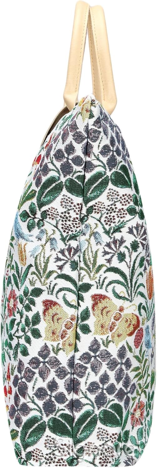 Signare Tapestry Foldable Tote Bag Reusable Shopping Bag Grocery Bag with Garden Flower and Creatures (Spring Flower, FDAW-SPFL) - Image 5