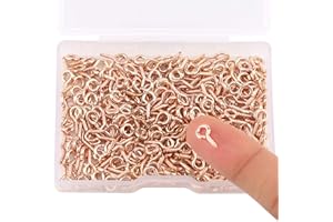 AIEX 300 pcs Screw Eye Pins Hooks Eyelets Screw Threaded for Jewelry Making Findings DIY Crafts, Rose Gold