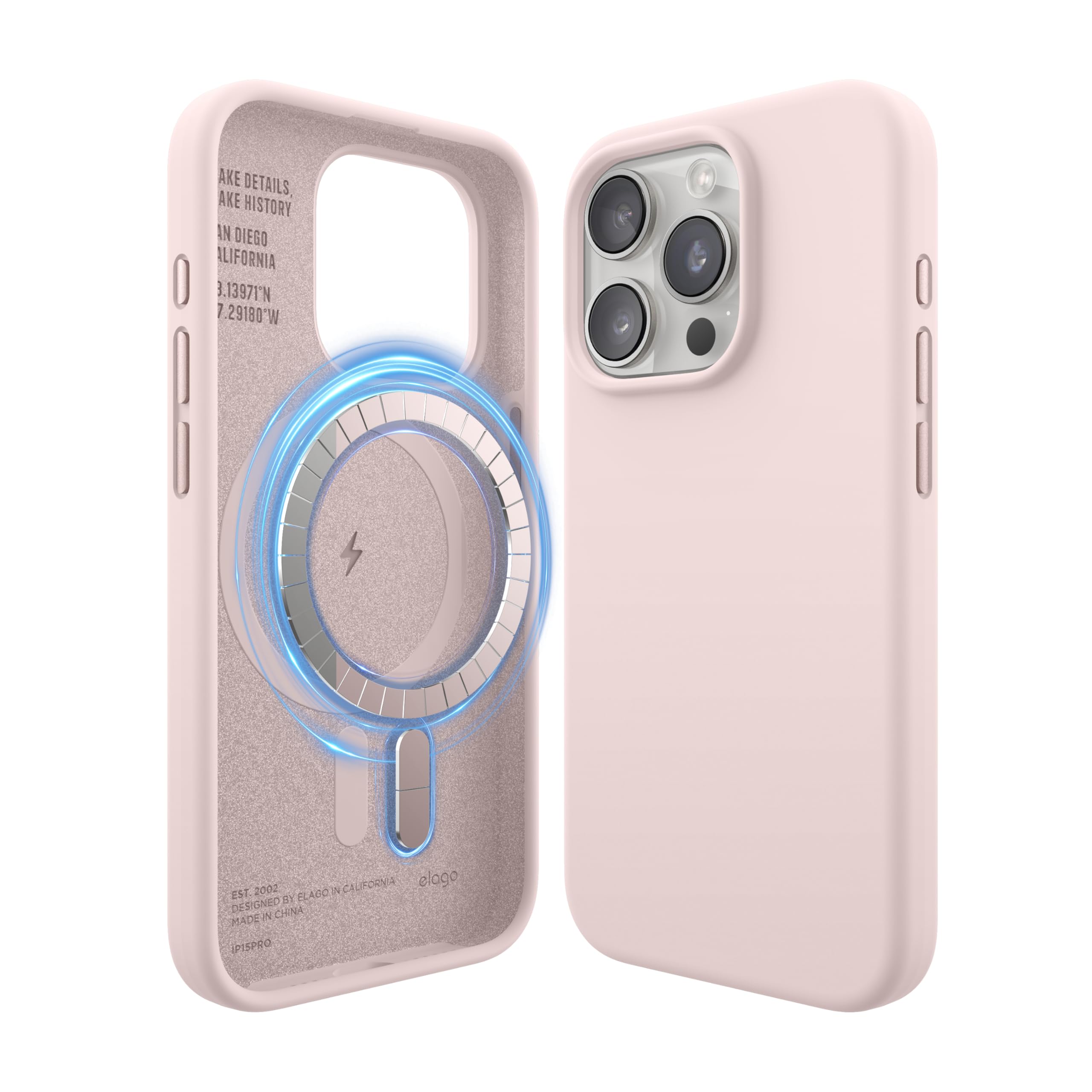 elago Magnetic Silicone Case Compatible with iPhone 15 Pro Case, Compatible with MagSafe All Accessories,Built-in Magnets,Premium Silicone,Full Body Protective Cover [5 Layer Structure] (Lovely Pink) — image 1