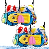 SATINIOR 2 Pack Pool Float Storage Bag 55.9 x 33 x 11.8in Large Adjustable Pool Toy Storage Net Heavy Duty Mesh Bag for Balls Water Inflatable Floats Toys and Other Accessories