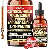 MILIVOL Cortisol Supplement for Women and Men - 12in1 Cortisol Detox Manager Reducer with Magnesium, Ashwagandha, L-Theanine, Phosphatidylserine - Hormone Balanced Liquid Drops - 1FL Oz