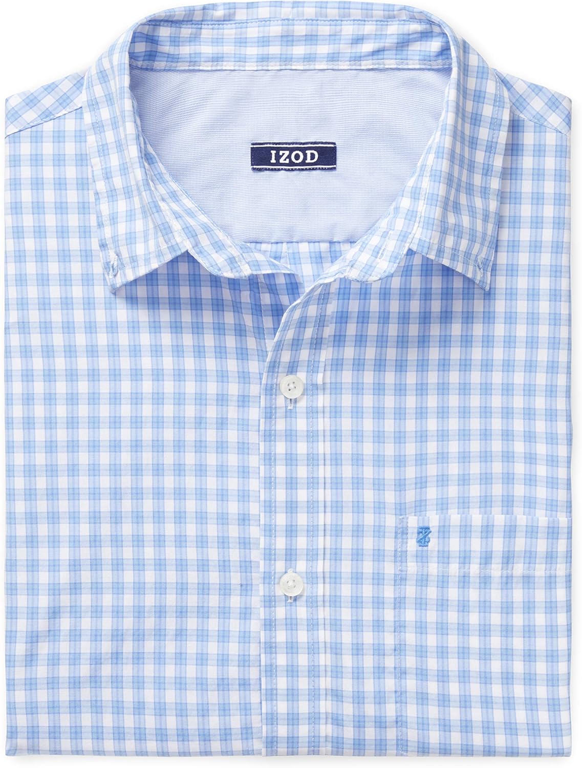 IZOD Men's Breeze Short Sleeve Button Down Gingham Shirt at  Men’s Clothing store