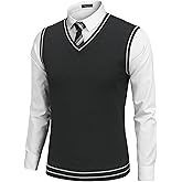 COOFANDY Men's Sleeveless Sweater Vest Lightweight V-Neck Cotton Vest Pullover