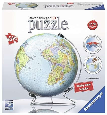 Ravensburger 3D-Puzzle der Welt, V-Ständer für Globus, 540 Teile