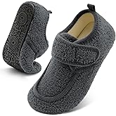 BARERUN Womens Mens Slippers Diabetic House Slippers for Women Men Wide Indoor Slip on Barefoot Adjustable Orthopedic Neuropathy Arthritis Edema Plantar Fasciitis Slipper Socks