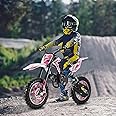 50cc Mini Dirt Bike, Kids Gas Motorcycle Dirtbike Pit Bike Gas Powered Motorcycle with 2-Stroke Engine, Anti-Slip 10" Tires, Dual Disc Brakes, Off-Road Bike for Youth 8-14 (Pink)