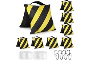 Evekea 8 Packs Sandbags Weight Bags for Photo Studio, Heavy Duty Saddlebag for Canopy, Umbrella Base, Backdrop Stand, Photo Tripod, Picnic Table,Fishing Chair (Yellow)