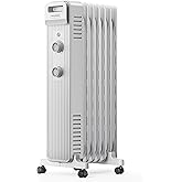Pelonis Oil Filled Radiator Heater for Large Space, 2025 Upgraded, Space Heaters with 1500W Quiet Warmth Radiant Heater, 3 Heating Modes, Overheat & Tip-Over Protection, Adjustable Thermostat, White
