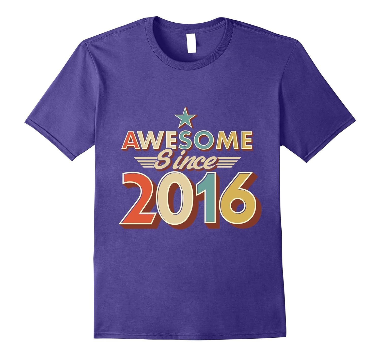 Awesome Since 2016 Vintage T-Shirt 1 Yrs old 1st Birthday-Rose