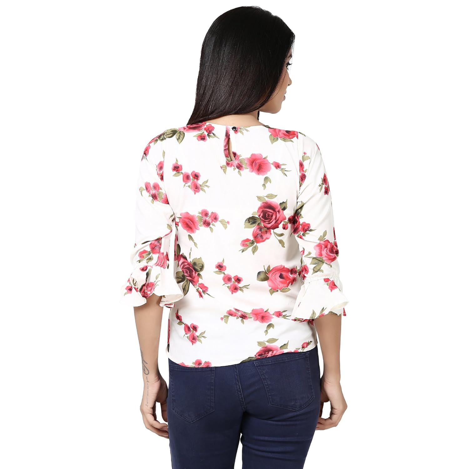 tulip casual bell sleeve printed women's top navy and cream pack of 2