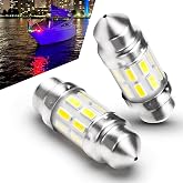 31mm Marine Led Festoon Bulb White, Boat Navigation Light Bulb DC12-24V | 6500k, 1.5W 200LM, 10w Equivalent, Use for Marine Navigation Boat Bow Stern Kayak Pontoon Mast Masthead Light, 2 Pack