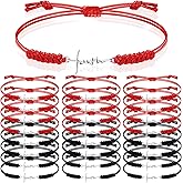 Rtteri 20 Pcs Faith Cross Bracelets Inspirational Birthday Jewelry Gifts Bulk Stainless Steel Hope Charm Adjustable Faith Bracelet Religious Gifts for Women Christian