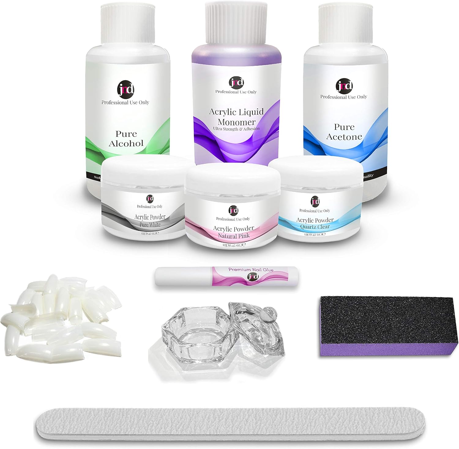 Acrylic Nail Starter Kit, JND Professional Nail Kit (Acrylic Liquid