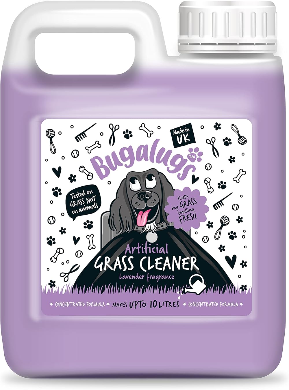 BUGALUGS Artificial Grass Cleaner 1L Lavender Dog Safe Pet Disinfectant