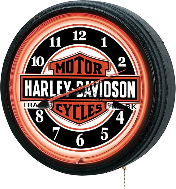 Harley Davidson Neon Clock Nostalgic Trademark Bar
