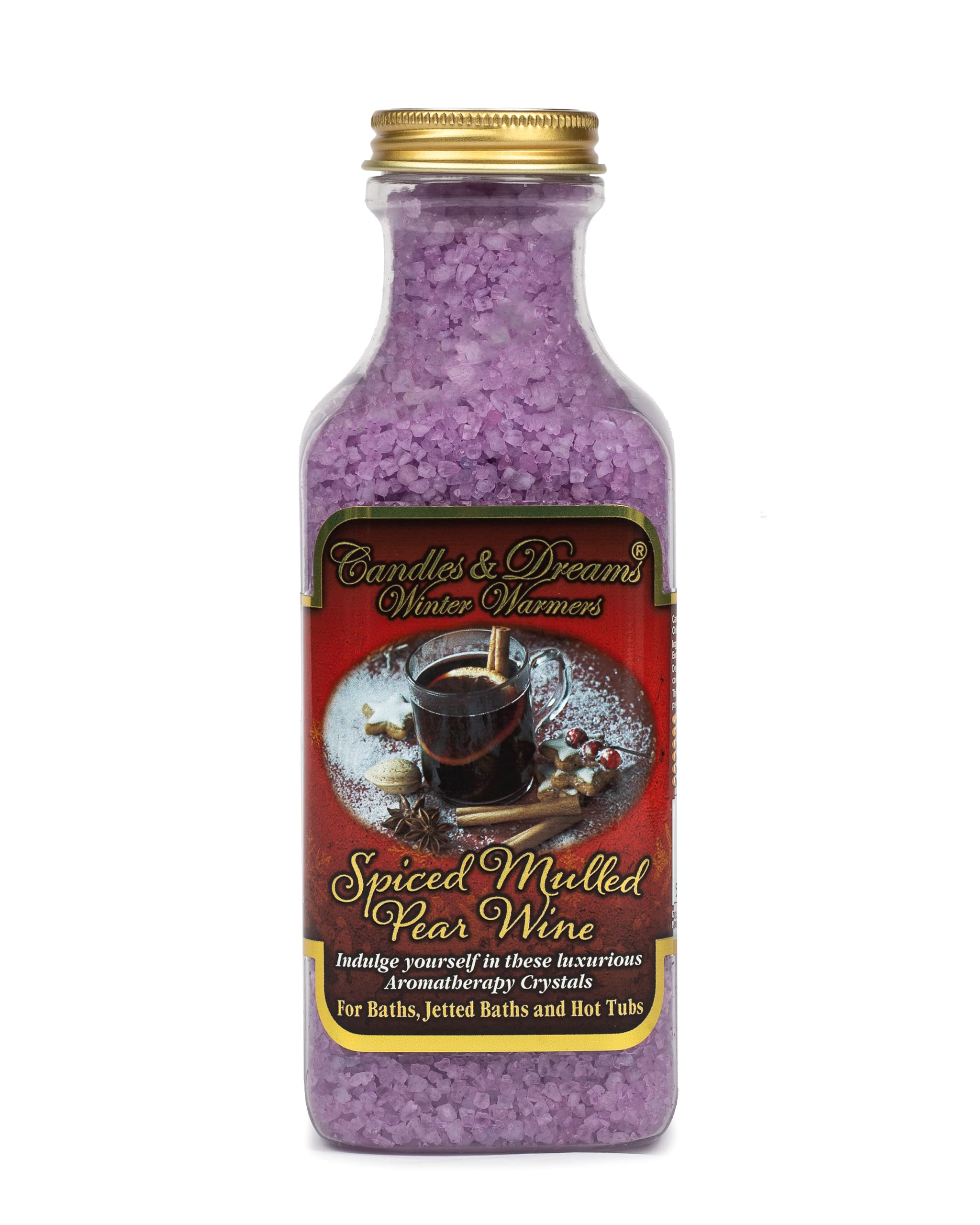 Candles and dreams Hot tub spa/ Bath aromatherapy scents crystals (Spiced Mulled Pear Wine) Vegan (500g)