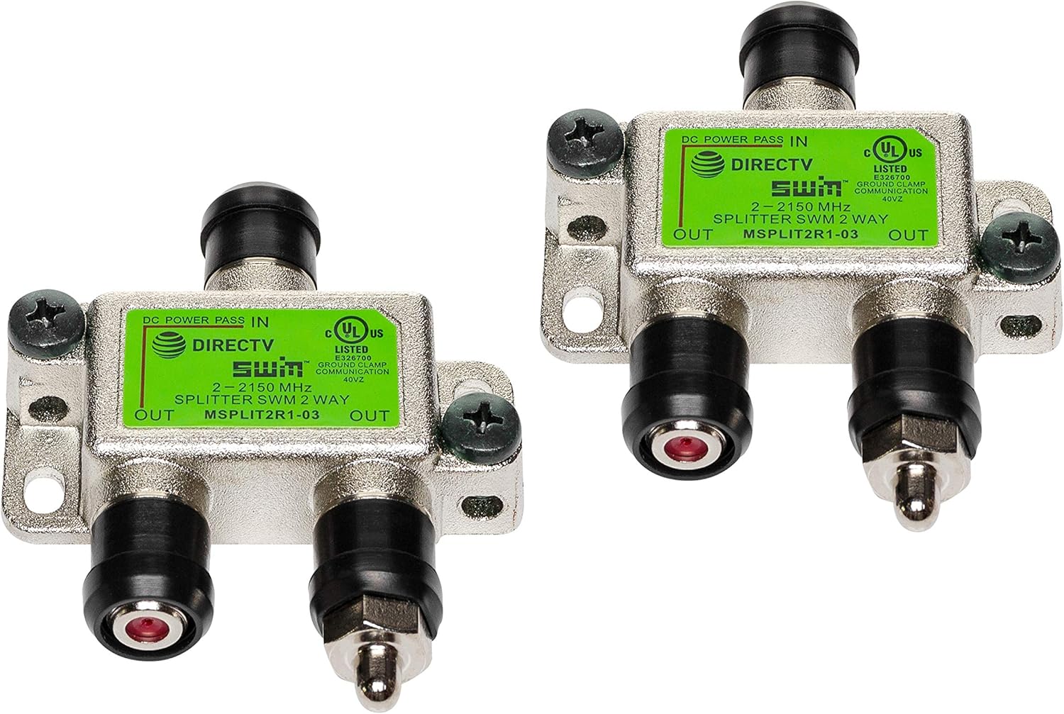 Directv Swm Approved 2 Way Wide Band Splitter 2 Pack