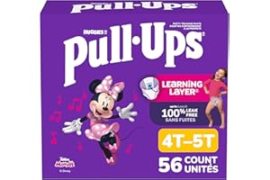 Pull-Ups Girls Potty Training Underwear, Easy Open Training Pants 4T-5T, Pull-Ups Learning Design for Toddlers, 56ct, Giga Pa