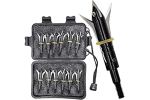 Flying Swifts Hunting Broadheads 12PK Cutting Blade Archery Broadhead 100 Grain Screw-in Arrow Heads Arrow Tips Compatible with Traditional Bows and Compound Bow