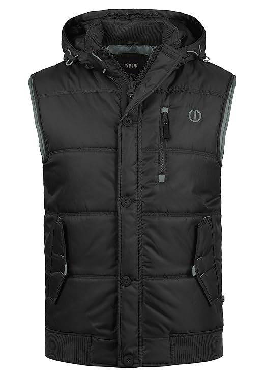 !Solid Bettini Herren Weste Steppweste Outdoor Weste Mit Kapuze Und Stehkragen