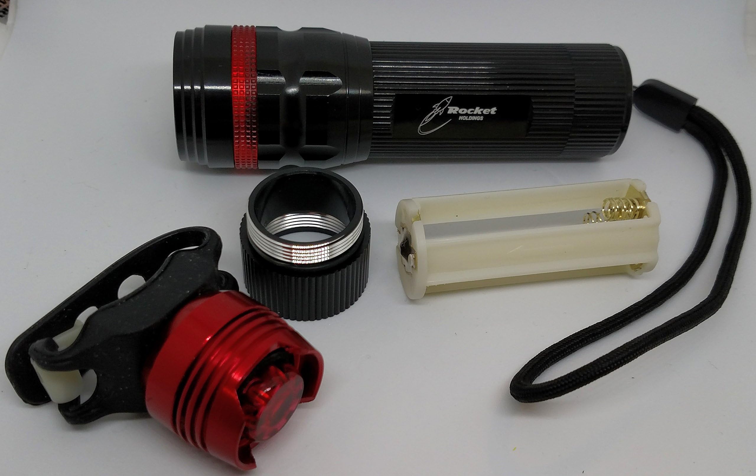 Rocket Holdings Super Bright LED XML2-T6 (1000 lumens) Bicycle Light Set. Button Style Rear Light Included.